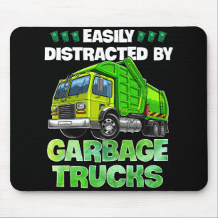 Easily Distracted By Garbage Trucks Funny Gift Mouse Mat