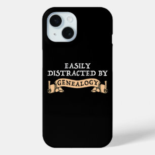 Easily Distracted By Genealogy iPhone 15 Case