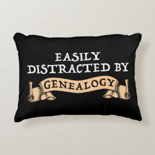 Easily Distracted By Genealogy Decorative Cushion