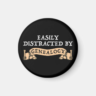 Easily Distracted By Genealogy Magnet