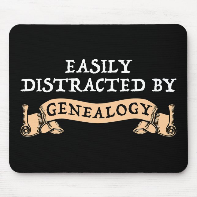 Easily Distracted By Genealogy Mouse Mat (Front)