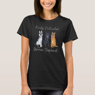 Easily Distracted By German Shepherds Trio T-Shirt