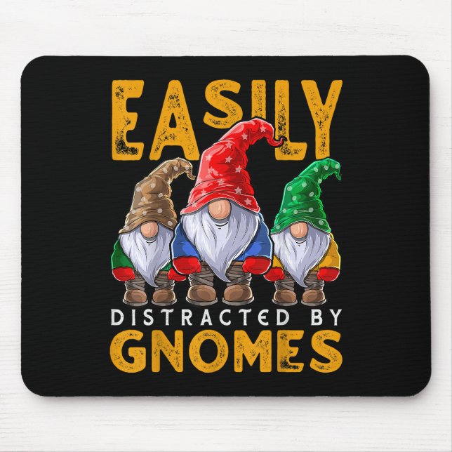 Easily Distracted by Gnomes Gardening Gnome Hat Wo Mouse Mat (Front)