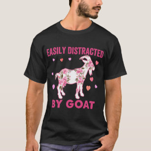 Easily Distracted By Goat Costume Flower T-Shirt