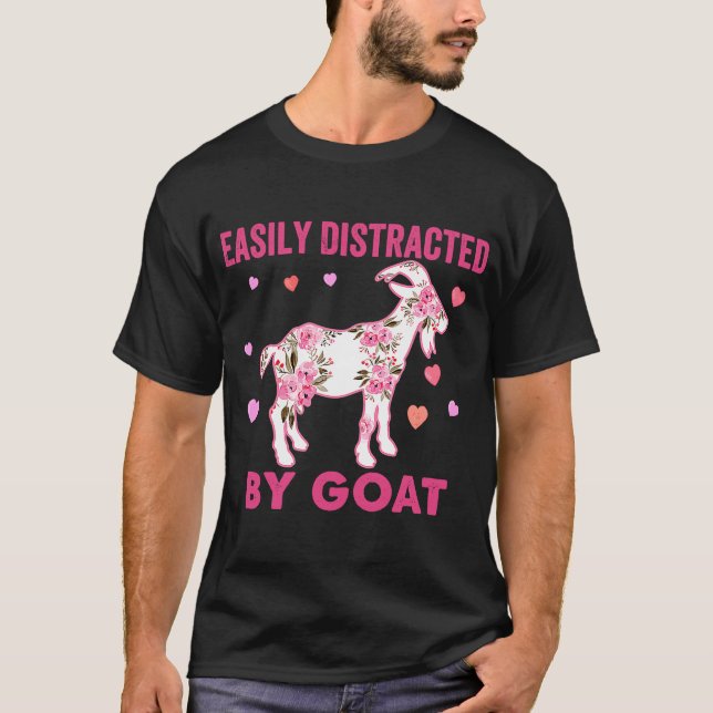 Easily Distracted By Goat  Costume Flower T-Shirt (Front)