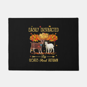 Easily Distracted By Goats And Autumn Fall Season Doormat