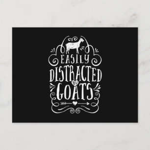 Easily Distracted By Goats Funny Goat Lover Gifts Announcement Postcard
