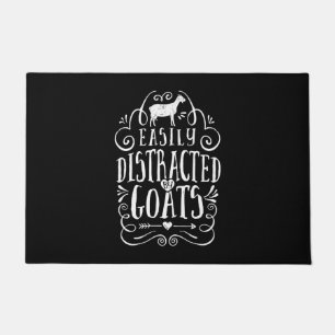 Easily Distracted By Goats Funny Goat Lover Gifts Doormat