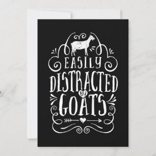 Easily Distracted By Goats Funny Goat Lover Gifts Holiday Card