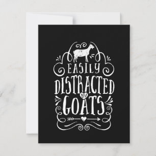 Easily Distracted By Goats Funny Goat Lover Gifts Invitation