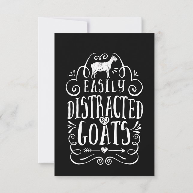 Easily Distracted By Goats Funny Goat Lover Gifts Thank You Card (Front)