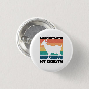 Easily Distracted By Goats Lovers Kawaii Pet Funny 3 Cm Round Badge