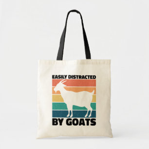Easily Distracted By Goats Lovers Kawaii Pet Funny Tote Bag