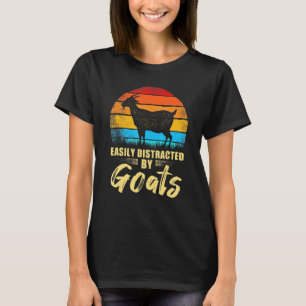 Easily Distracted By Goats Retro Vintage Goat T-Shirt