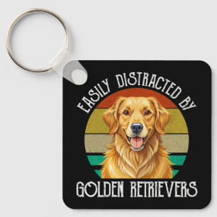 Easily Distracted By Golden Retrievers Key Ring