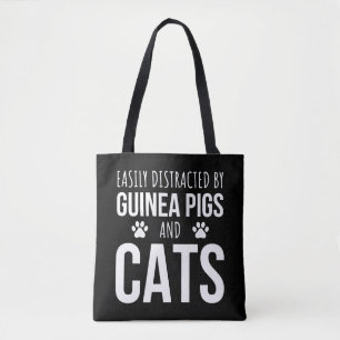 Easily Distracted By Guinea Pigs And Cats Tote Bag