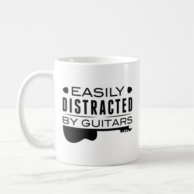 Easily Distracted By Guitars Coffee Mug (Left)