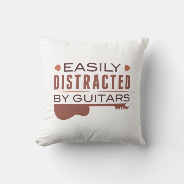 Easily Distracted By Guitars Cushion (Front)