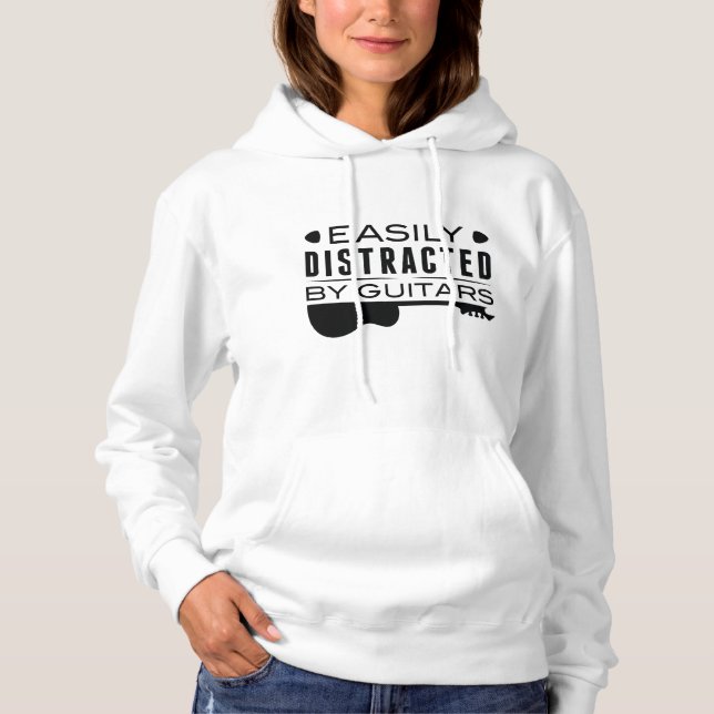 Easily Distracted By Guitars Hoodie (Front)