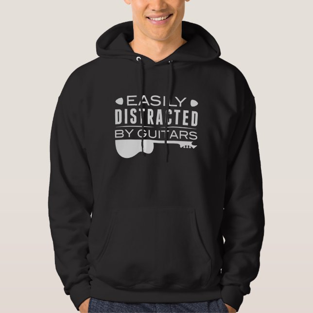 Easily Distracted By Guitars Hoodie (Front)