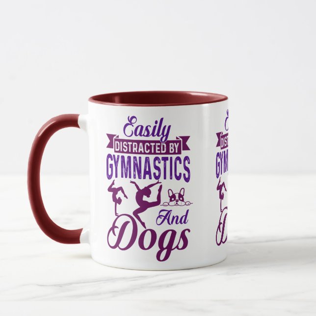 Easily Distracted By Gymnastics and Dogs Mug (Left)
