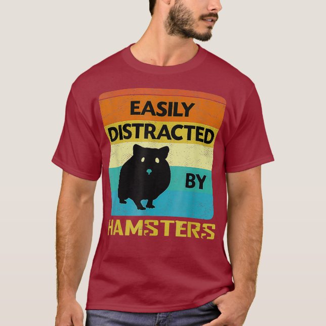 Easily Distracted By Hamsters T-Shirt (Front)