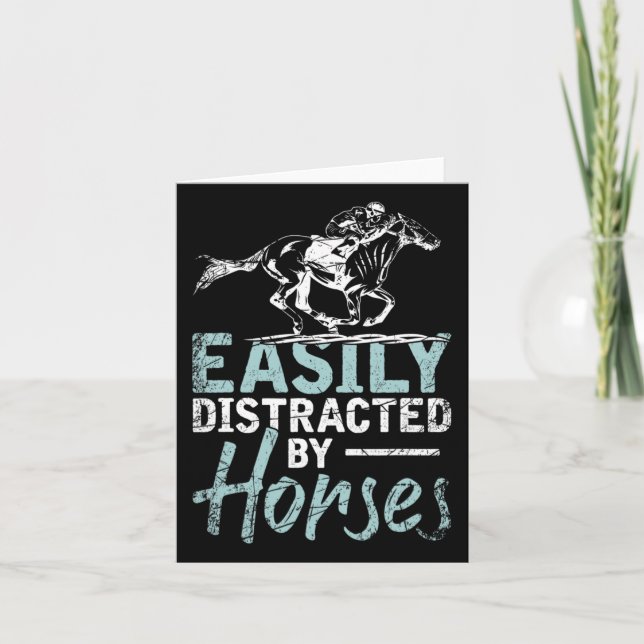 Easily Distracted By Horse  Card (Front)