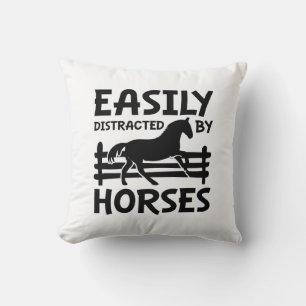 Easily Distracted By Horses Cushion