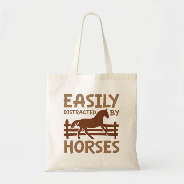 Easily Distracted By Horses Tote Bag (Front)