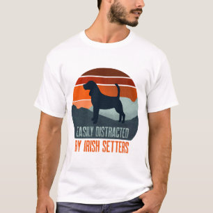Easily Distracted By Irish Setters Dog Walking T-Shirt