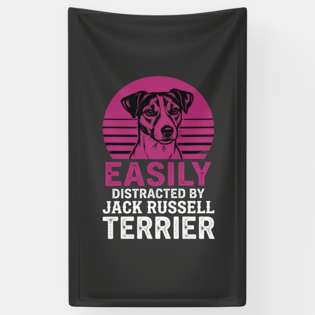 Easily Distracted By Jack Russell Terrier Banner (Vertical)