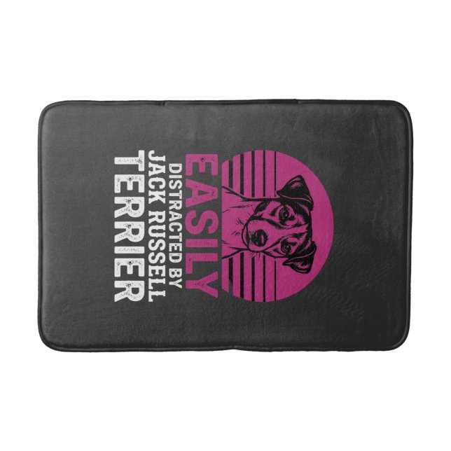 Easily Distracted By Jack Russell Terrier Bath Mat (Front)