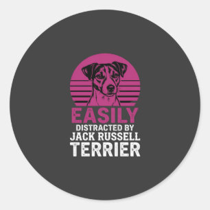 Easily Distracted By Jack Russell Terrier Classic Round Sticker