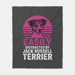 Easily Distracted By Jack Russell Terrier Fleece Blanket