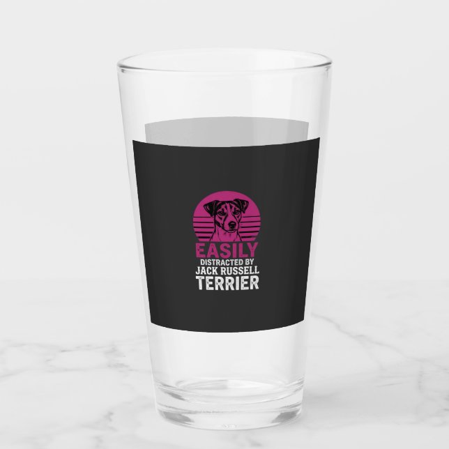 Easily Distracted By Jack Russell Terrier Glass (Front)
