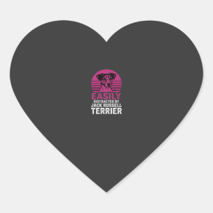 Easily Distracted By Jack Russell Terrier Heart Sticker