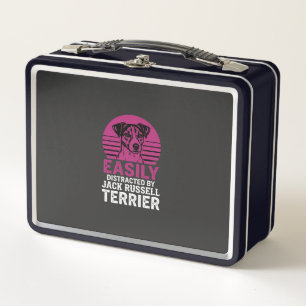 Easily Distracted By Jack Russell Terrier Metal Lunch Box