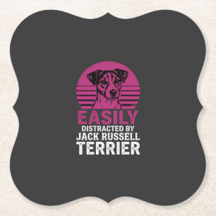 Easily Distracted By Jack Russell Terrier Paper Coaster