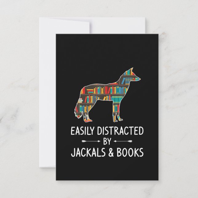 Easily Distracted By Jackals _ Books Lover Gift Thank You Card (Front)