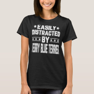 Easily Distracted By Kerry Blue Terrier  Dog T-Shirt