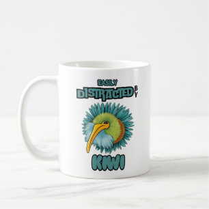Easily distracted by kiwi coffee mug