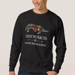 Easily Distracted By Komodo Dragons & Books Lover Sweatshirt