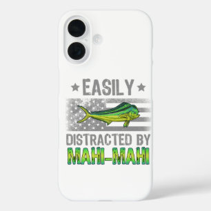 Easily Distracted by Mahi Mahi, Fishermen US Flag iPhone 16 Case