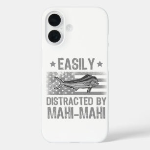 Easily Distracted by Mahi Mahi, Fishermen US Flag iPhone 16 Case