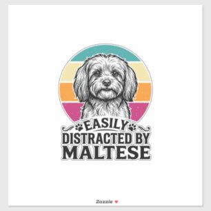 Easily Distracted By Maltese Vintage Dog Design_1