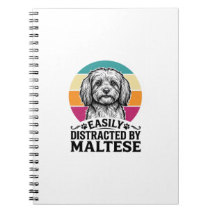 Easily Distracted By Maltese Vintage Dog Design_1 Notebook