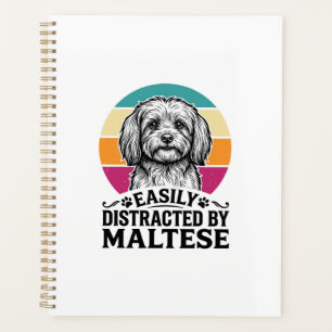Easily Distracted By Maltese Vintage Dog Design_1 Planner