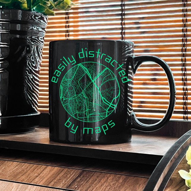 Easily Distracted By Maps, Cartography, Map Making Coffee Mug (Creator Uploaded)