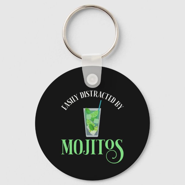 Easily Distracted By Mojitos Key Ring (Front)