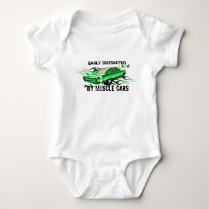 EASILY DISTRACTED By Muscle Cars Baby Bodysuit